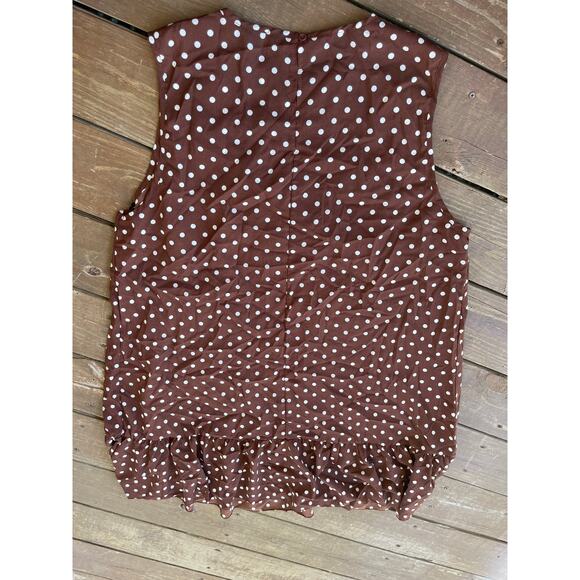 4x womens brown and white polka dot lightweight dress - Picture 2 of 3